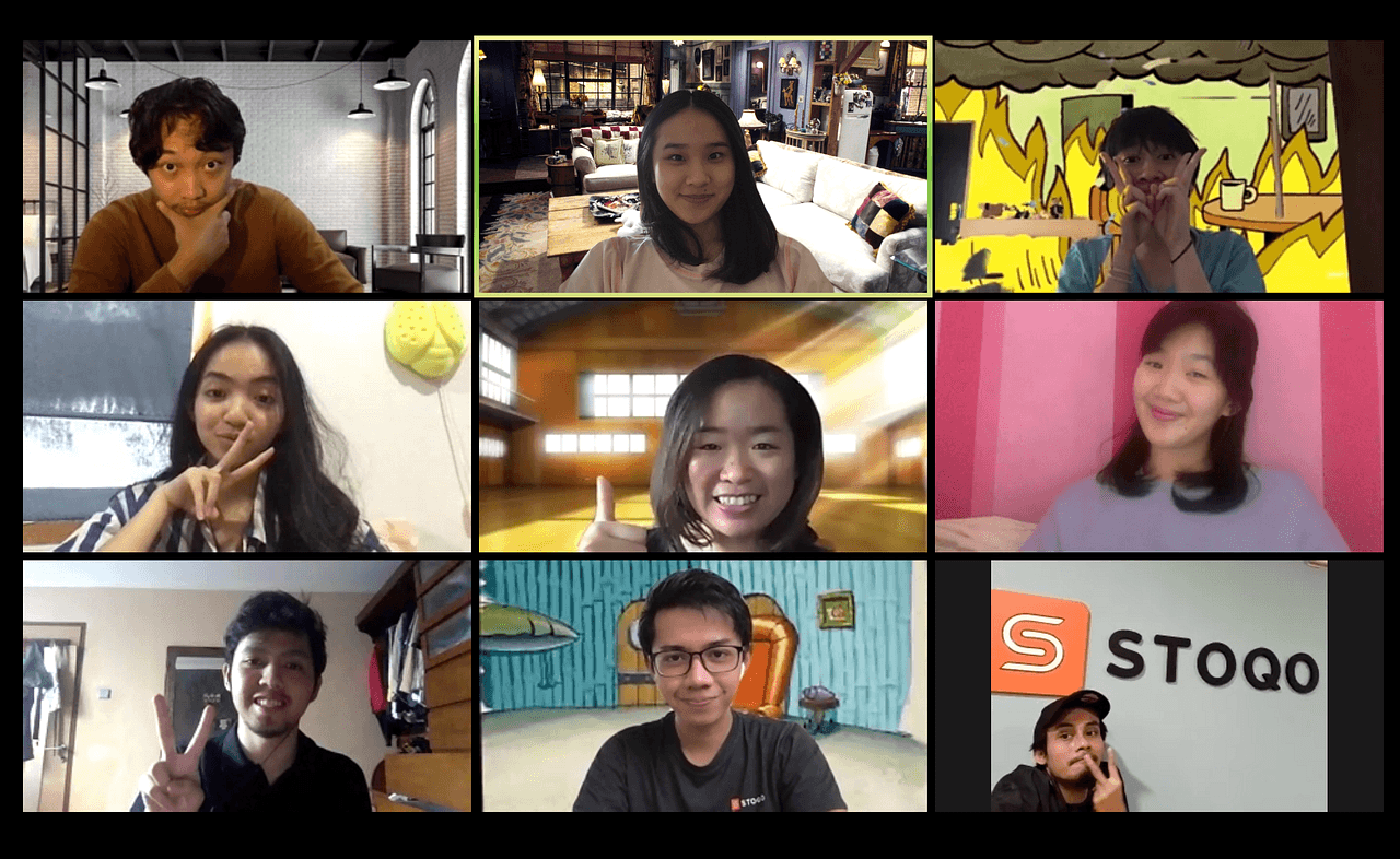 The STOQO team together on a video call